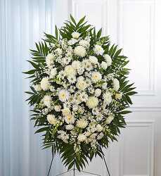 White Funeral Standing Spray Davenport Florist - Same Day Flower Delivery - Flower Power 
